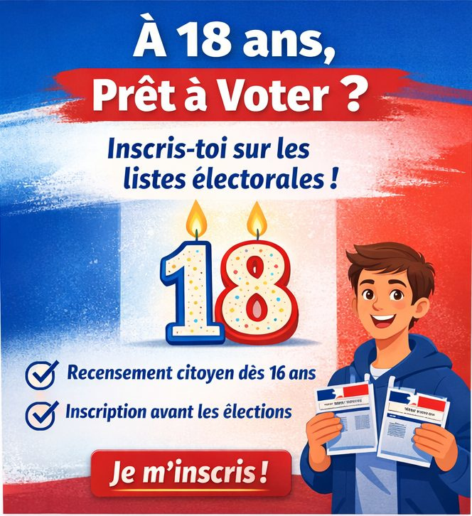 Jeune de 18 ans s’inscrivant sur les listes électorales pour voter aux élections municipales