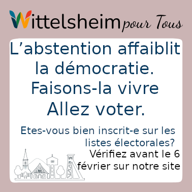 Appel à la vérification de l’inscription sur les listes électorales à Wittelsheim – chaque voix compte