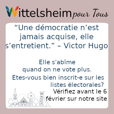 Appel à la vérification de l’inscription sur les listes électorales à Wittelsheim – chaque voix compte